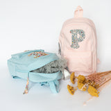 Pale blue initial backpack