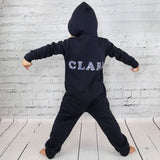 Name onesie with knee patches