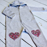 Initial onesie with knee patches